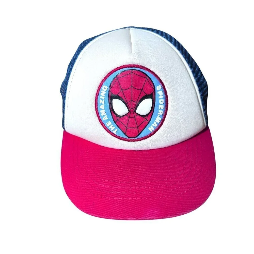 ZARA Kids Marvel Spider-Man Trucker Hat Red Blue Mesh Baseball Cap Youth
